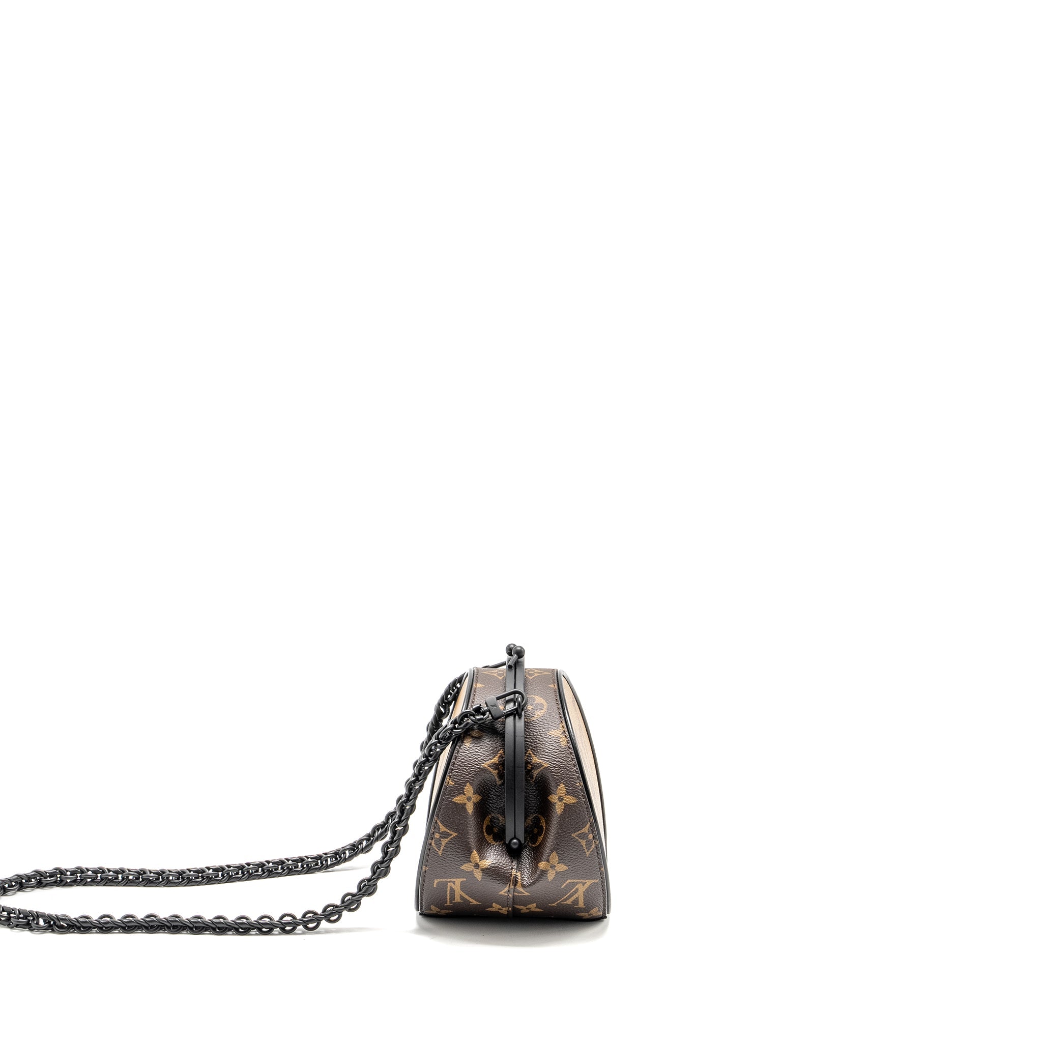 LOUIS VUITTON BOURSICOT CHAIN BAG REVERSE MONOGRAM CANVAS/LEATHER BLACK HARDWARE