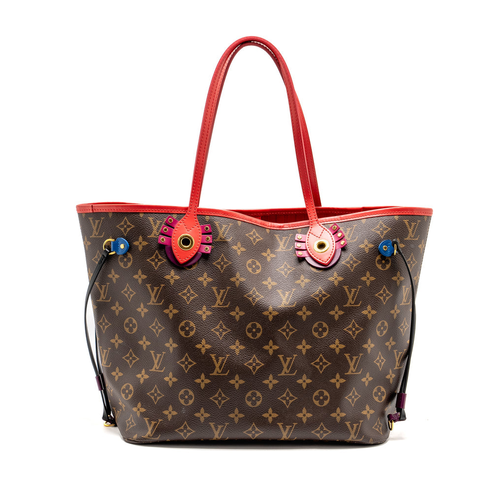 LOUIS VUITTON NEVERFULL MM TOTEM LIMITED EDITION MONOGRAM CANVAS MULITCOLOUR GHW