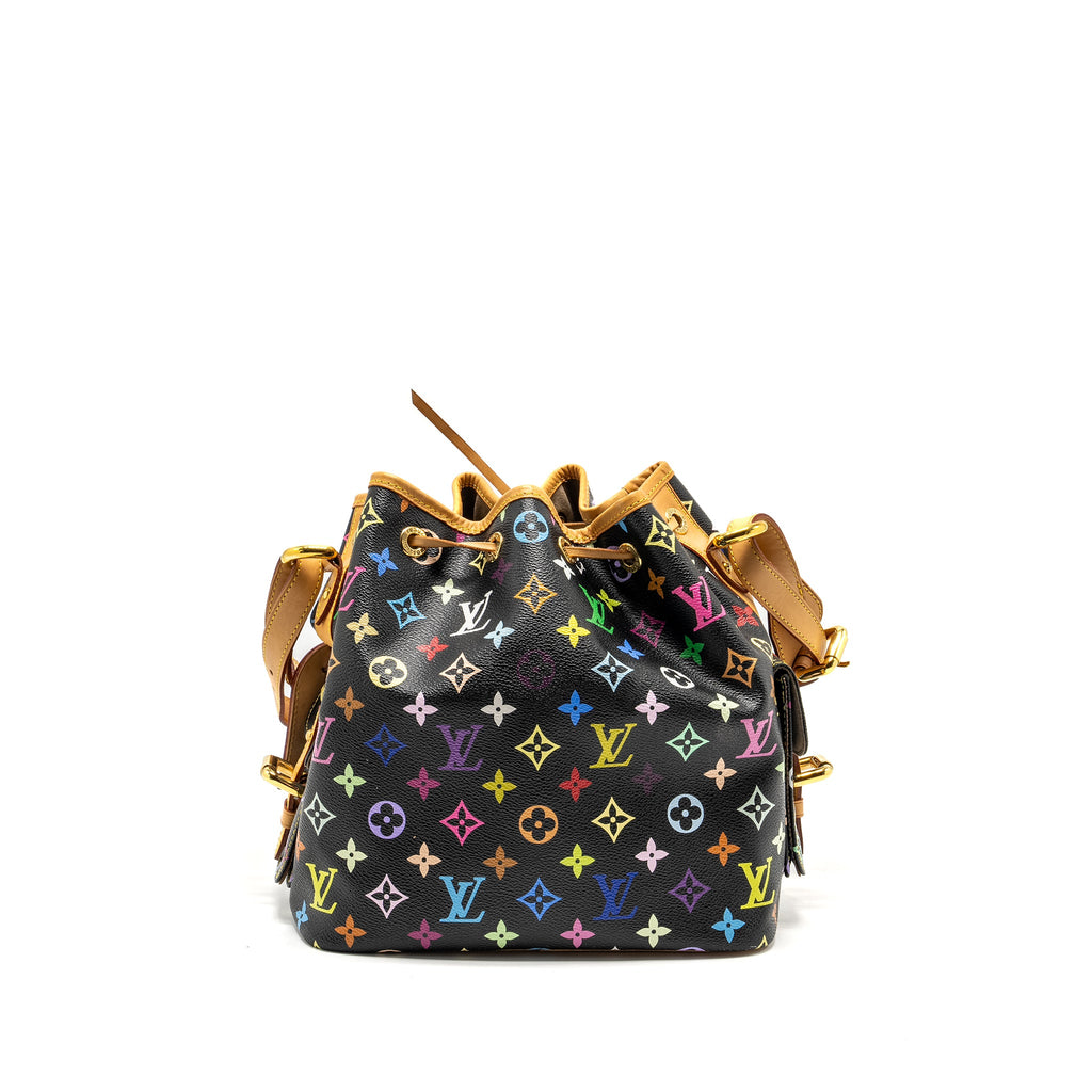 LOUIS VUITTON PETIT NOE BLACK MULTICOLOUR MONOGRAM CANVAS GHW
