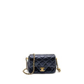 CHANEL 21K MY PERFECT MINI FLAP BAG CAVIAR IRIDESCENT BLACK GHW (MICROCHIP)