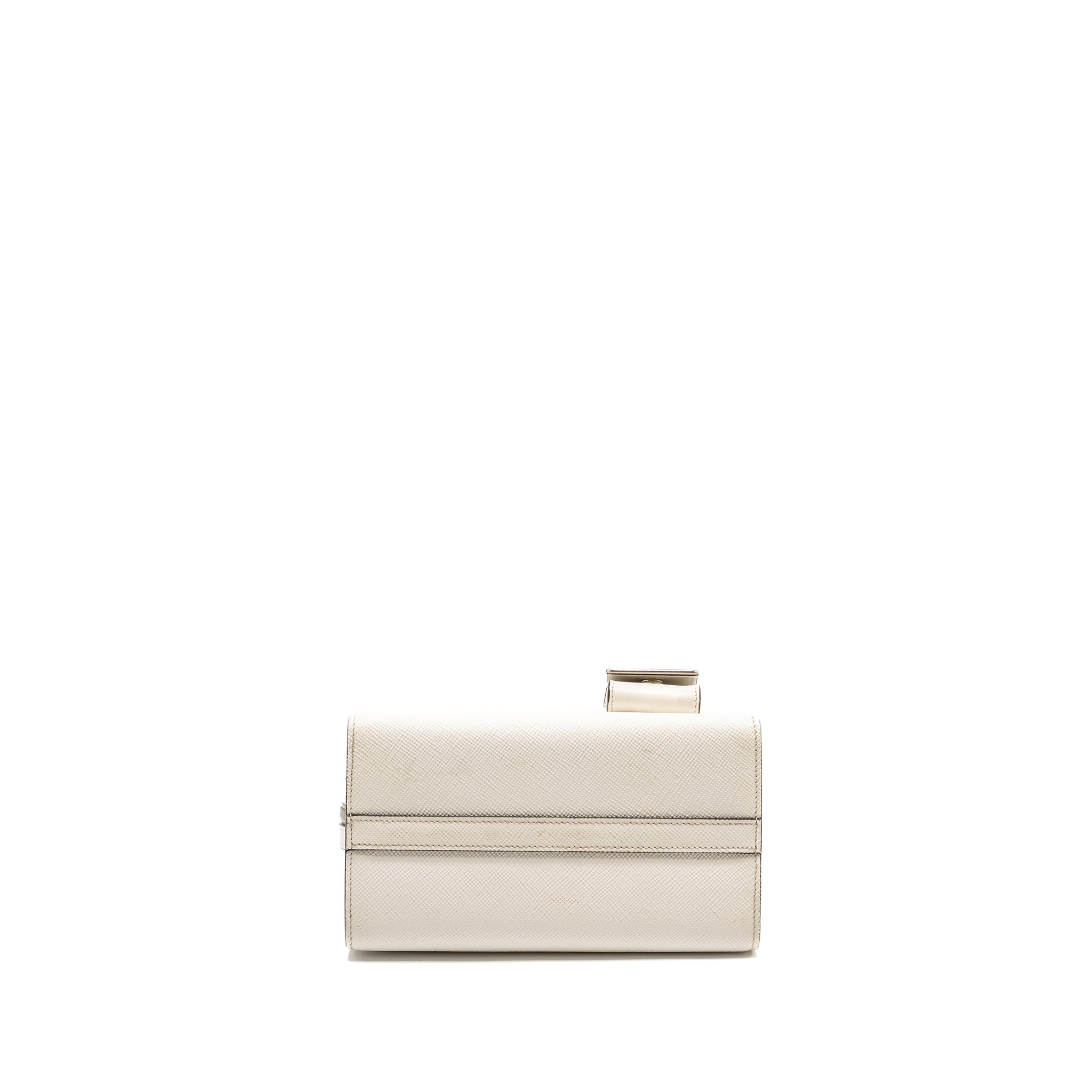 PRADA SAFFIANO MONOCHROME BAG WHITE SHW