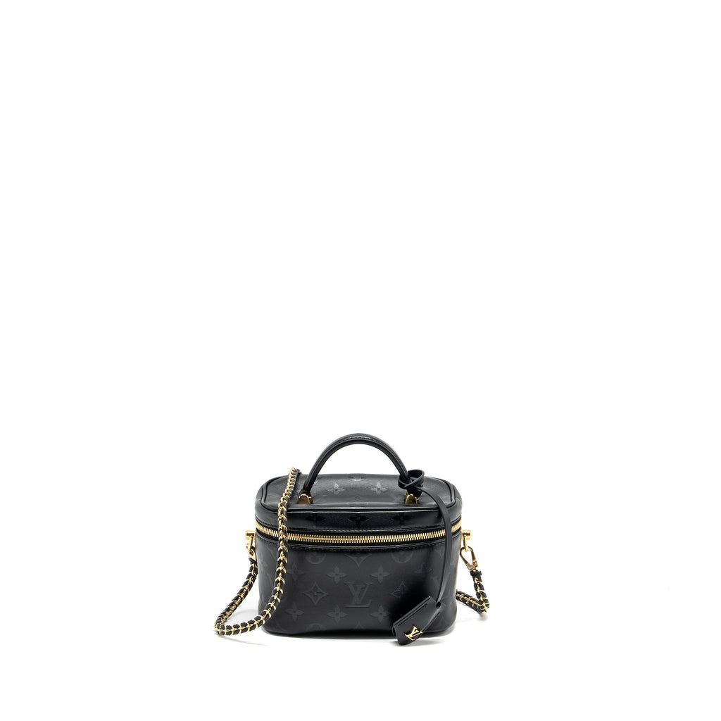 LOUIS VUITTON VANITY CASE PM MONOGRAM LAMBSKIN BLACK GHW