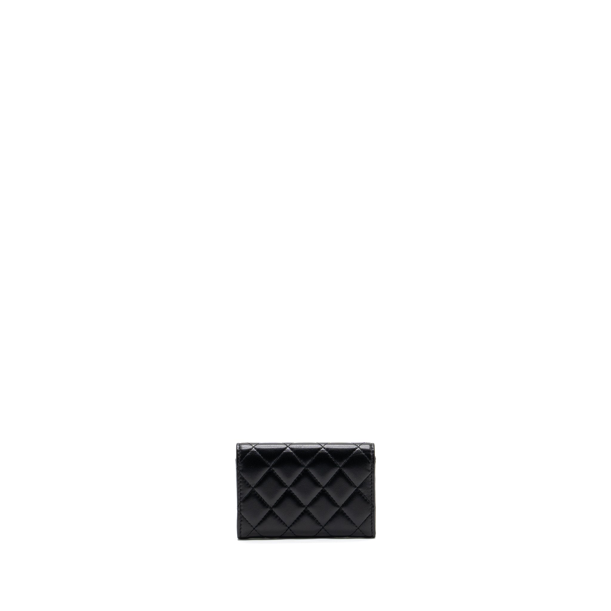 CHANEL CLASSIC FLAP CARD HOLDER LAMBSKIN BLACK SHW