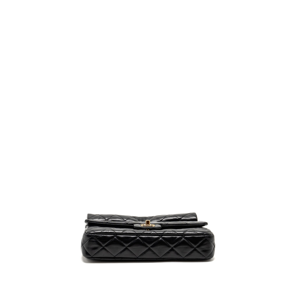 CHANEL 23A QUILTED FLAP CLUTCH CALFSKIN BLACK LGHW (MICROCHIP)