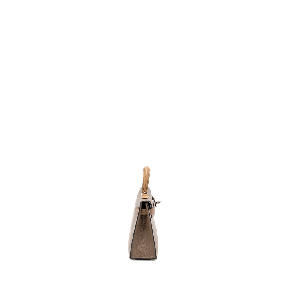 HERMES MINI KELLY II EPSOM ETOUPE/ ALEZAN/ BISCUIT SHW