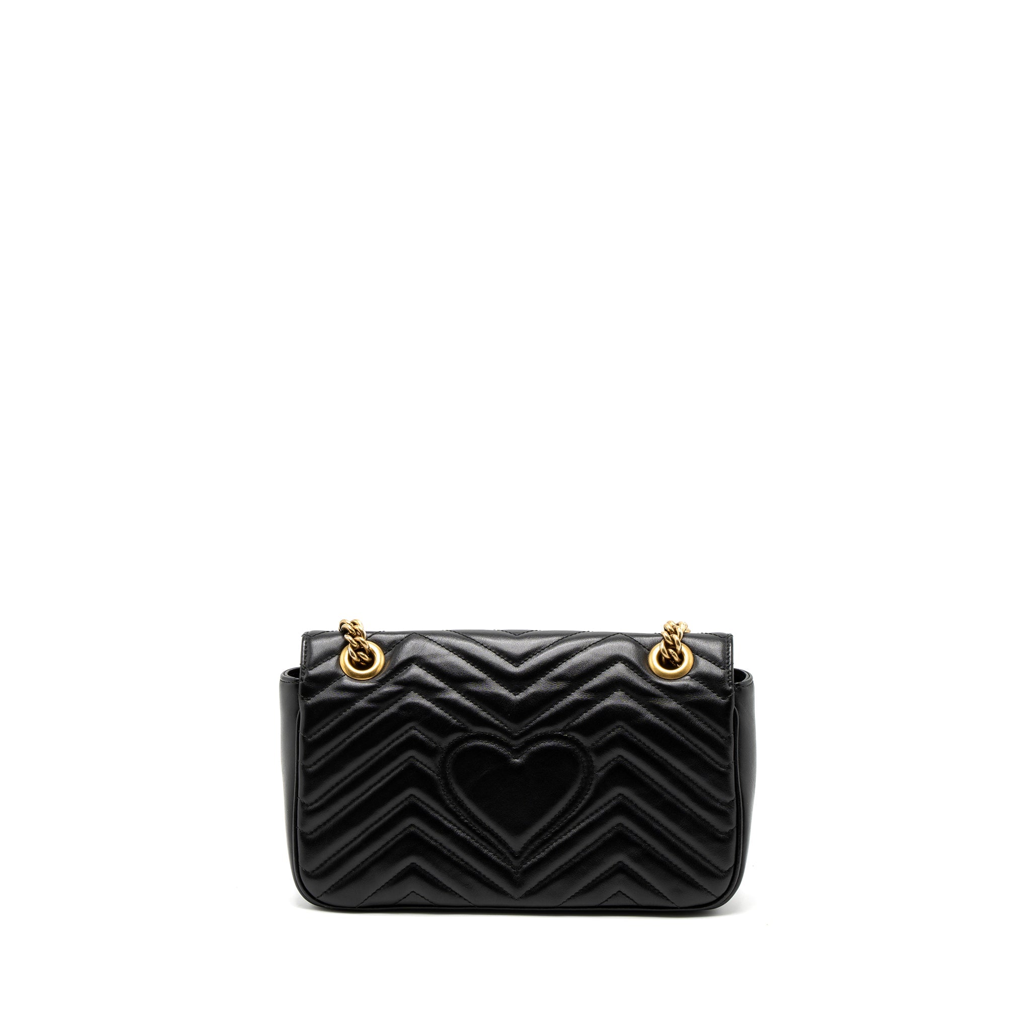 GUCCI SMALL GG MARMONT BAG CALFSKIN BLACK GHW