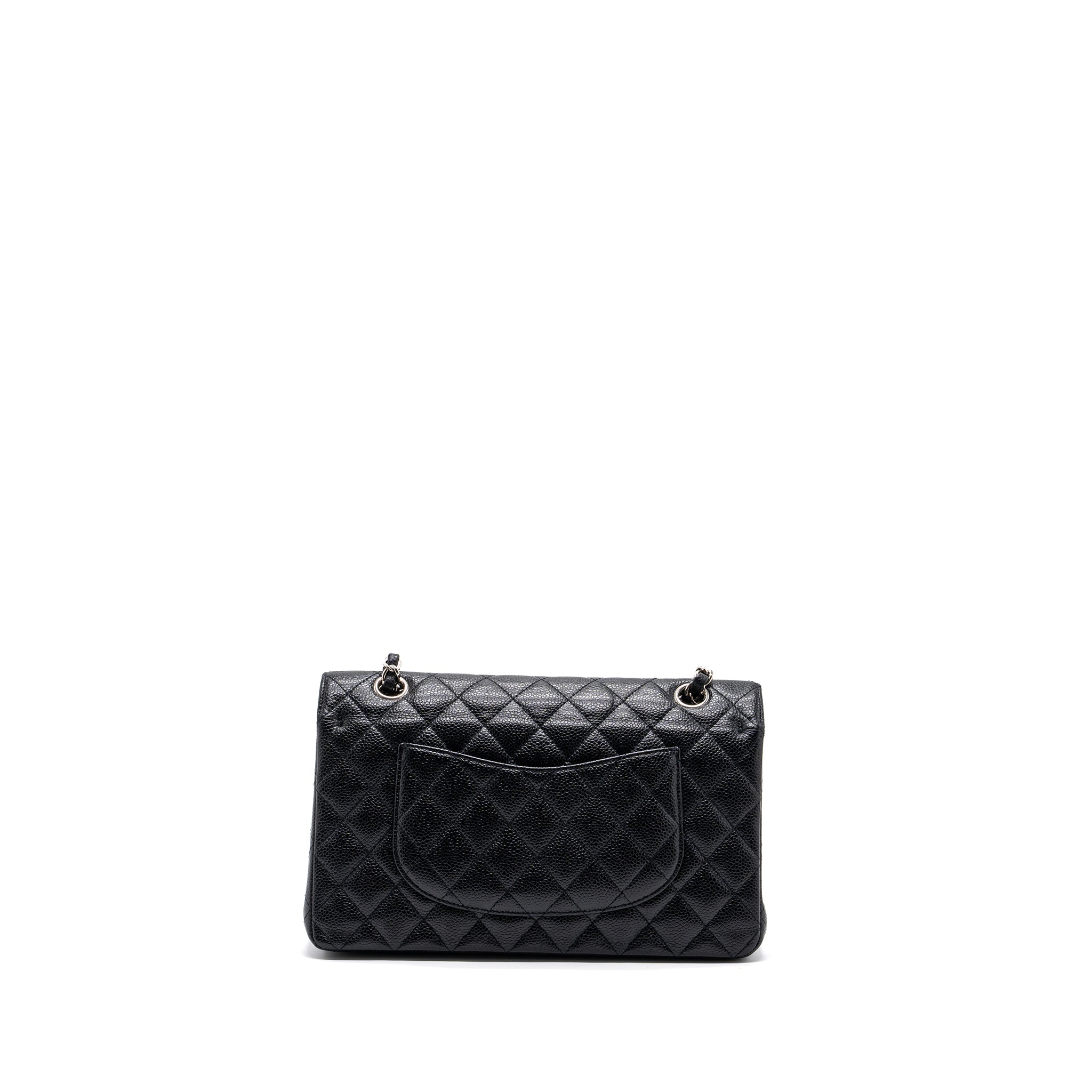 CHANEL MEDIUM CLASSIC FLAP BAG CAVIAR BLACK WITH SHW