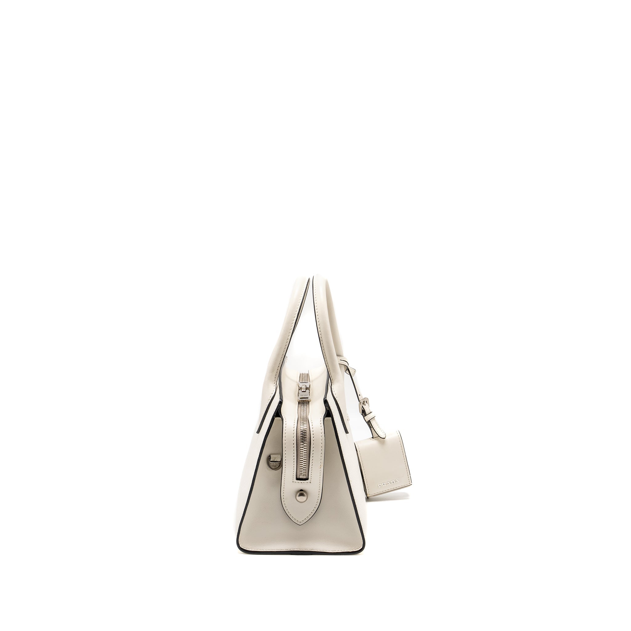 PRADA SAFFIANO MONOCHROME BAG WHITE SHW