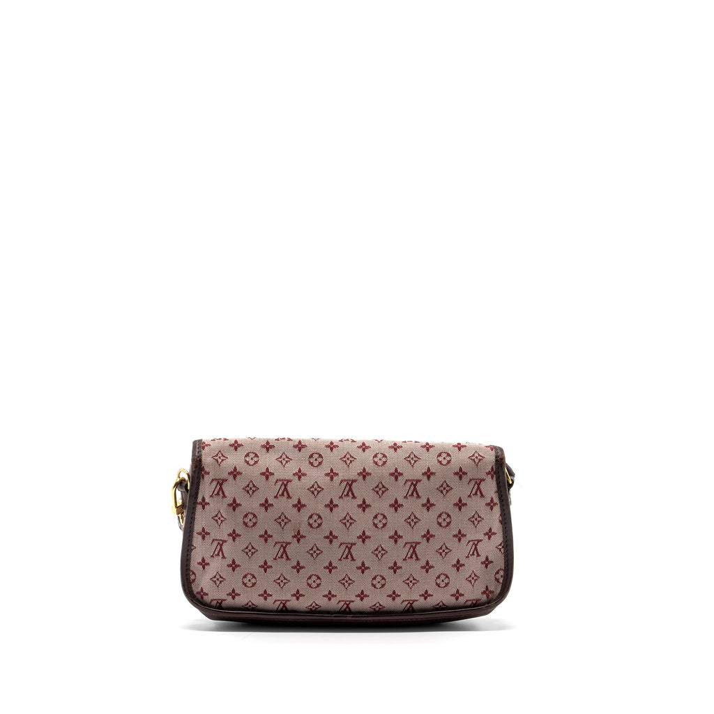 LOUIS VUITTON VINTAGE FLAP SHOULDER BAG FABRIC / LEATHER DARK PINK GHW