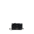 DIOR MINI CARO FLAP BAG CALFSKIN BLACK WITH BLACK HARDWARE
