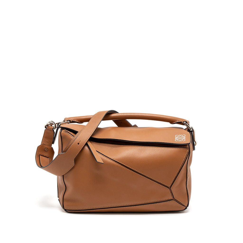 LOEWE MEDIUM PUZZLE BAG CALFSKIN TAN SHW