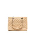 CHANEL GRAND SHOPPING TOTE CAVIAR BEIGE SHW