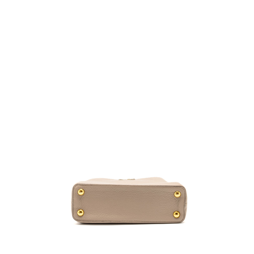 LOUIS VUITTON CAPUCINES BB TAURILLON LIGHT GREY GHW