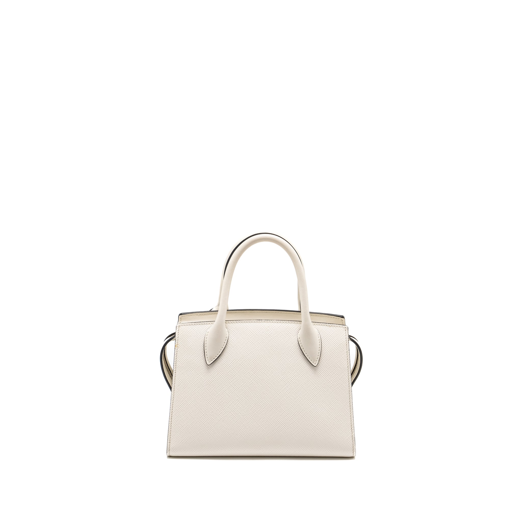 PRADA SAFFIANO MONOCHROME BAG WHITE SHW