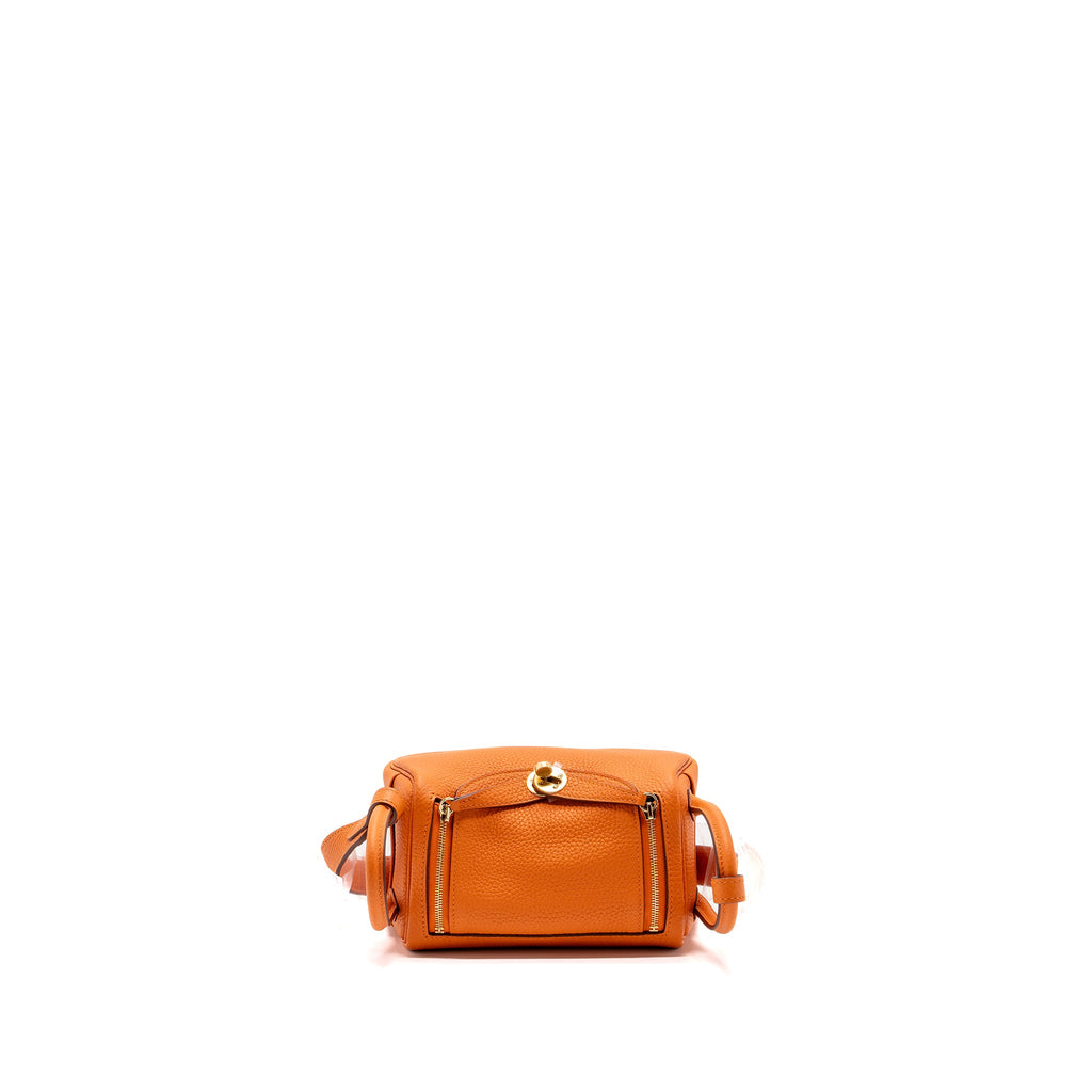HERMES MINI LINDY CLEMENCE ORANGE GHW