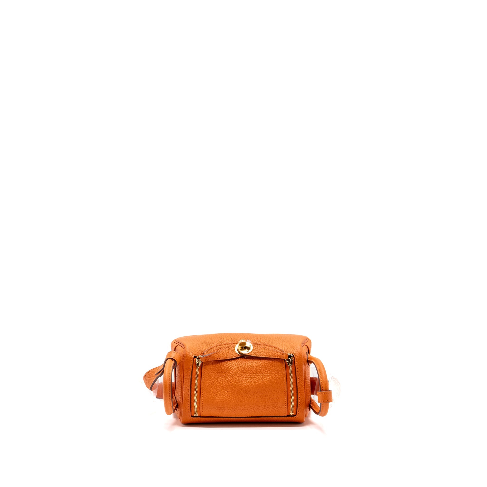 HERMES MINI LINDY CLEMENCE ORANGE GHW