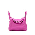 HERMES LINDY 30 SWIFT/EPSOM WITH MULTICOLOURED WEAVING STRAP ROSE POURPRE SHW