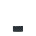 CHANEL LONG WALLET LAMBSKIN DARK GREY/GREEN IN GREEN HARDWARE