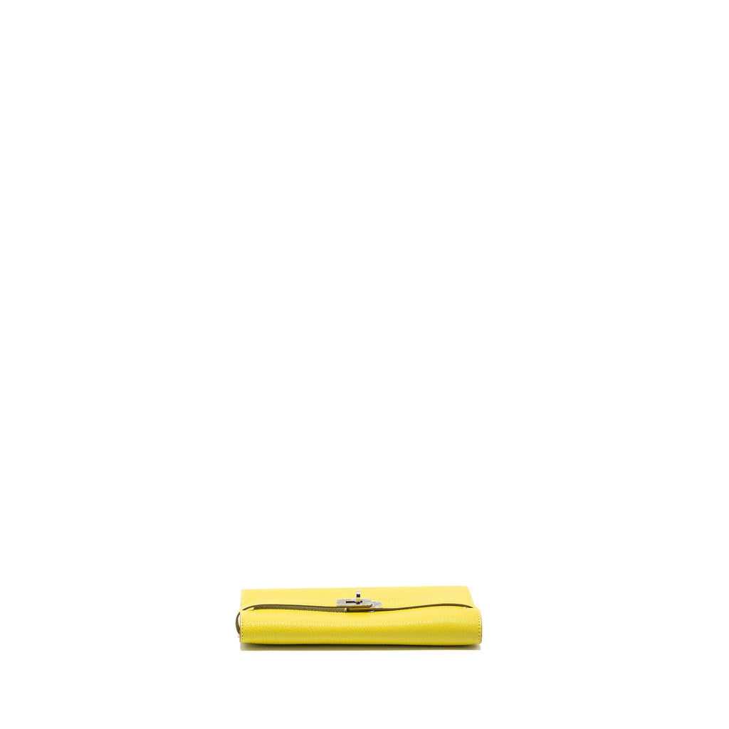 HERMES KELLY LONG WALLET CHEVRE MYSORE 9R LIME SHW