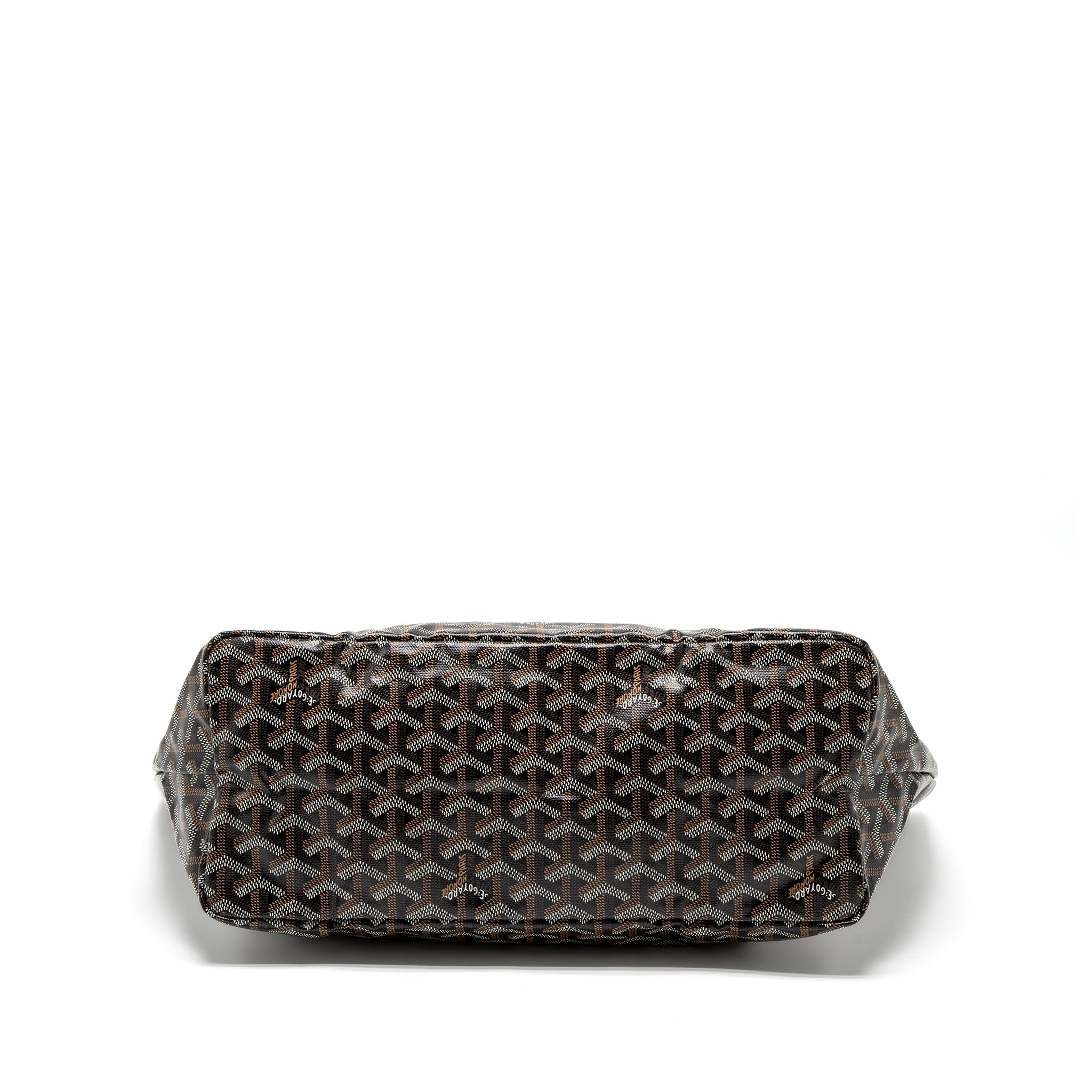 GOYARD SAINT LOUIS PM TOTE BAG GOYARDINE CANVAS BLACK/BROWN SHW