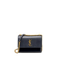 SAINT LAURENT /YSL SUNSET BAG PYTHON/SUEDE NAVY GHW