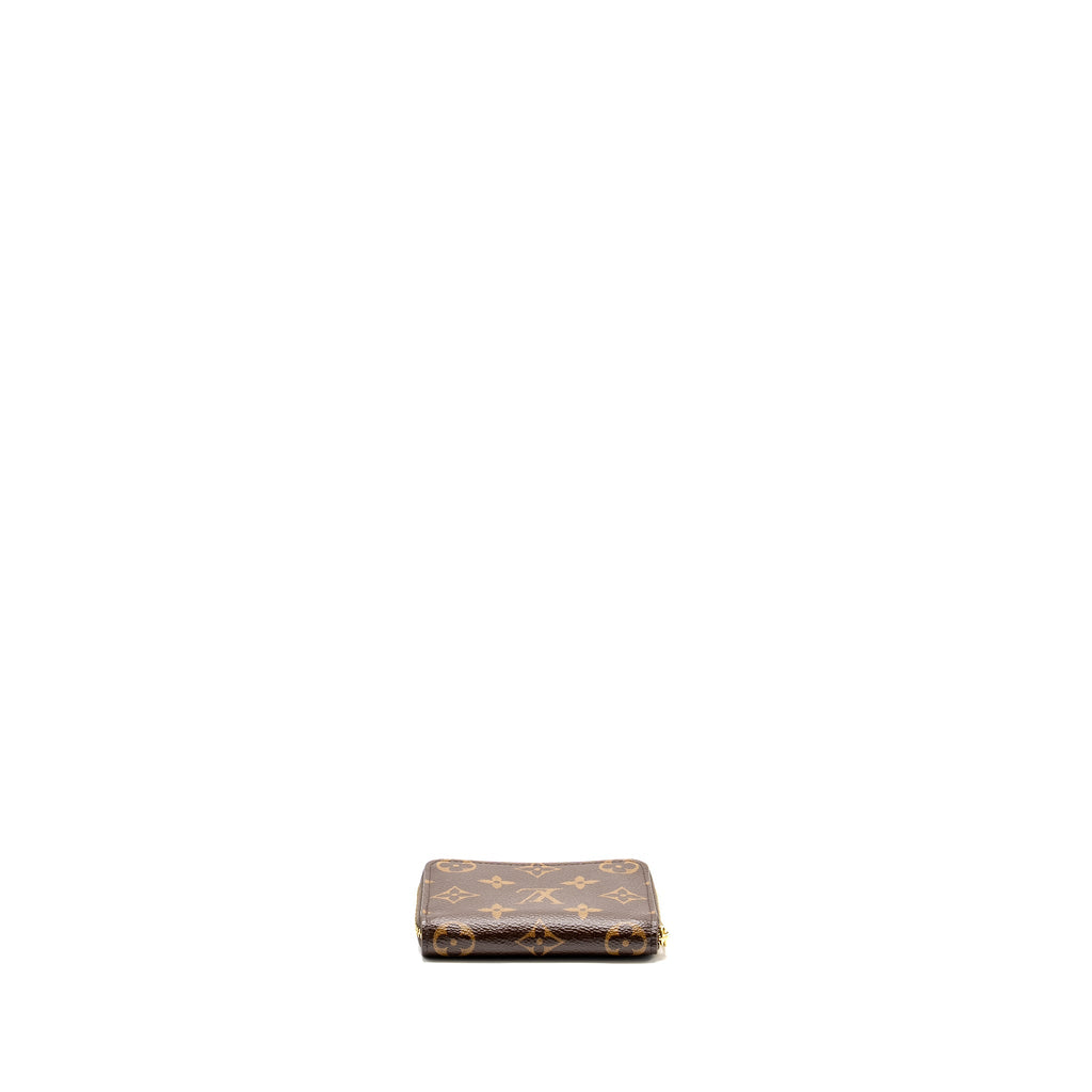 LOUIS VUITTON ZIPPER COIN PURSE MONOGRAM CANVAS BROWN GHW