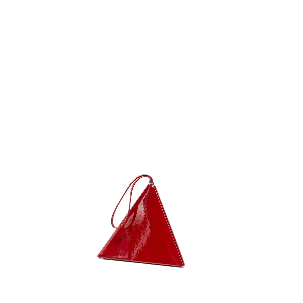 SAINT LAURENT/YSL PYRAMID CLUTCH PATENT ROUGE GHW