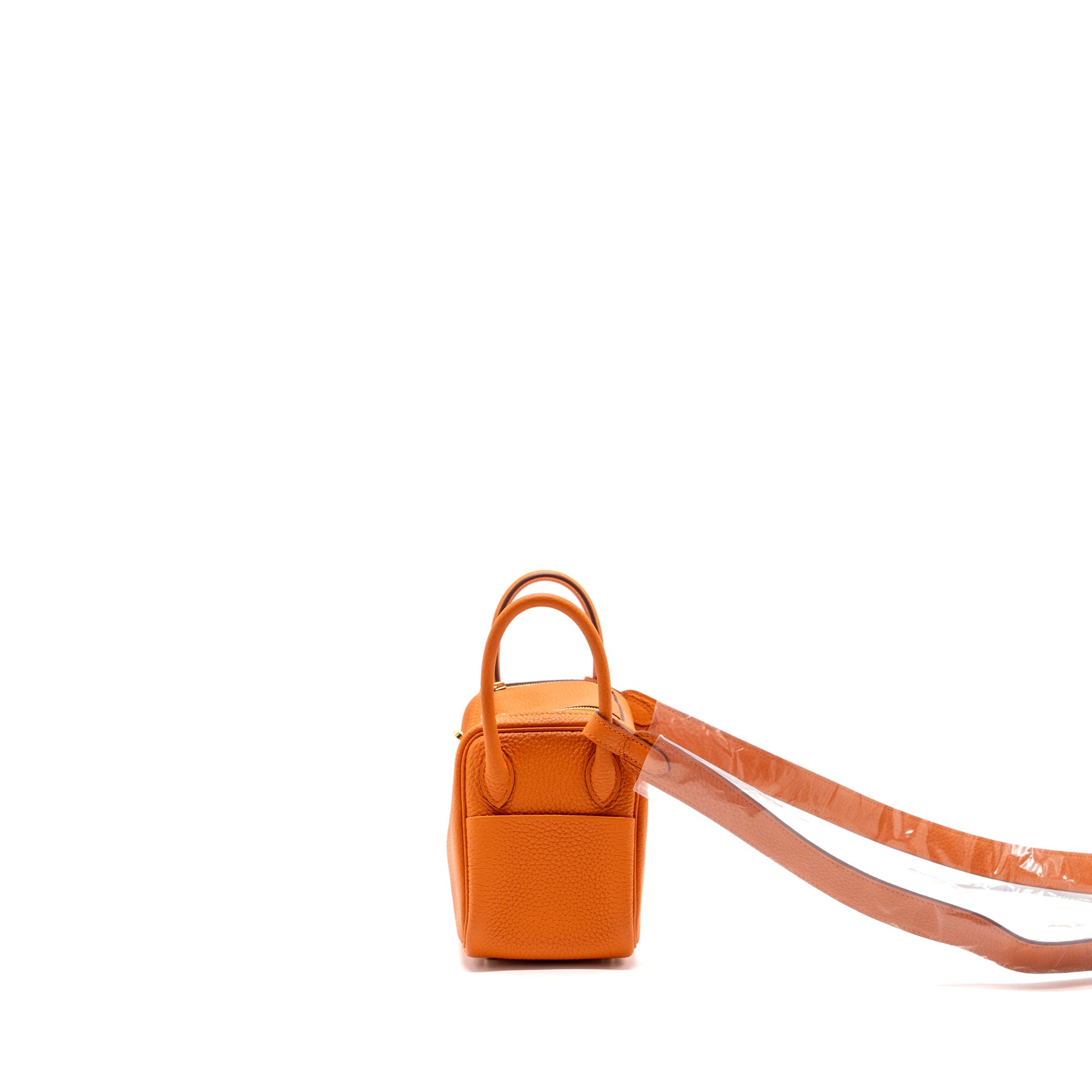 HERMES MINI LINDY CLEMENCE ORANGE GHW