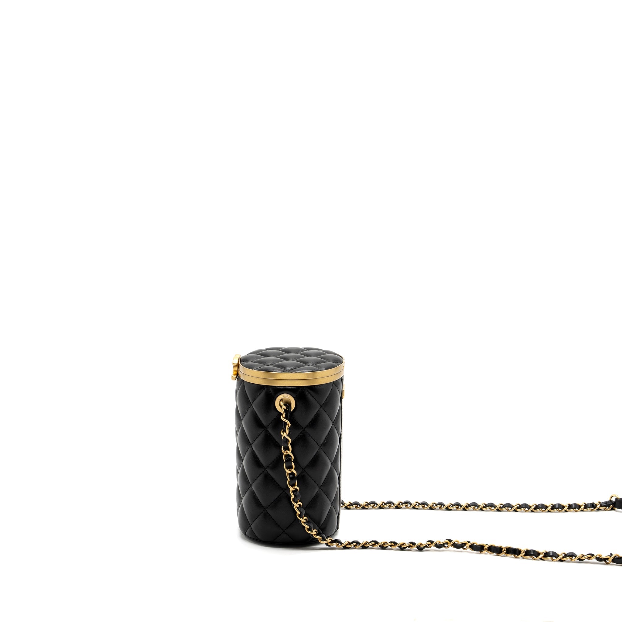 CHANEL 21A VANITY WITH CHAIN LAMBSKIN BLACK GHW (MICROCHIP)