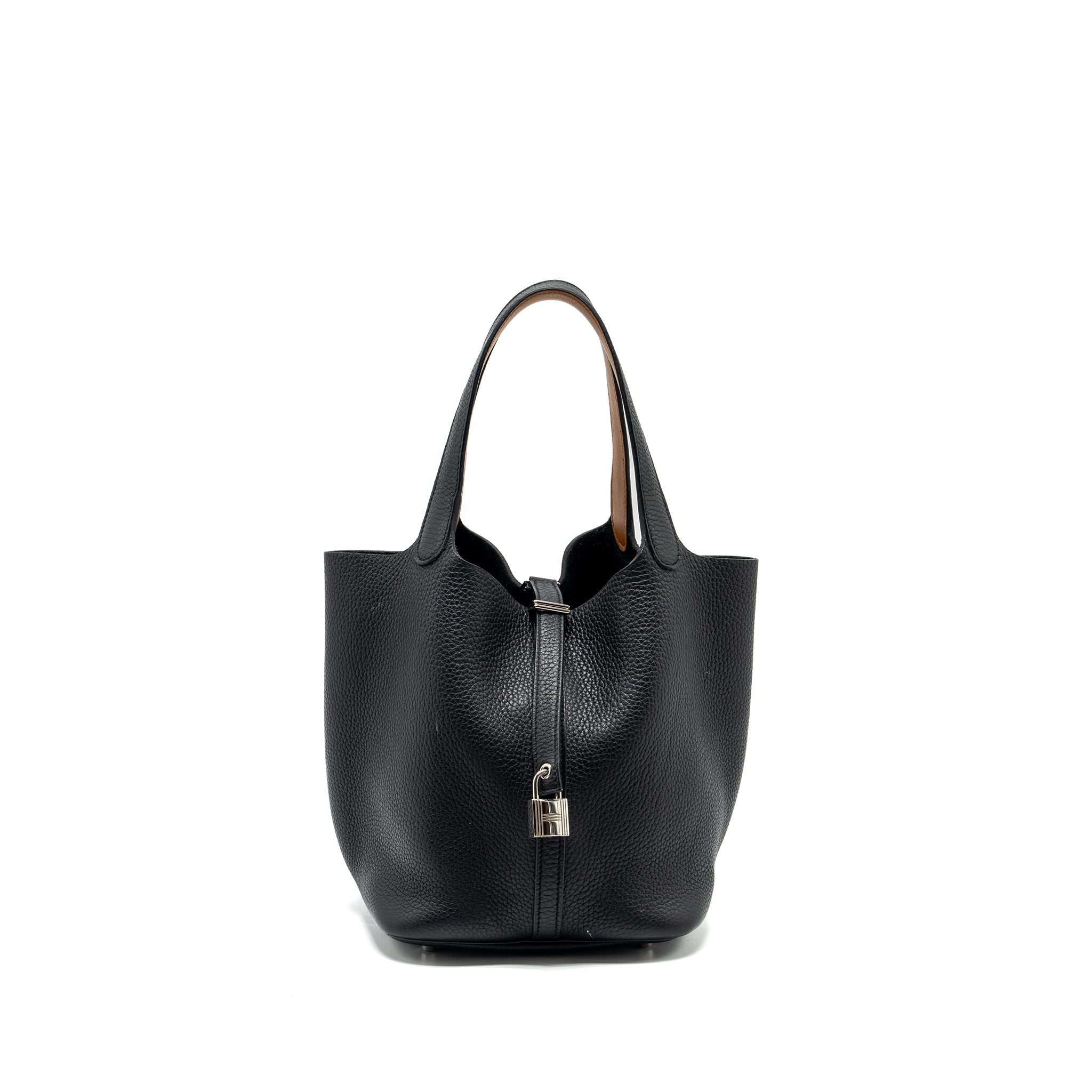 HERMES PICOTIN 22 CLEMENCE BLACK / CARAMEL SHW