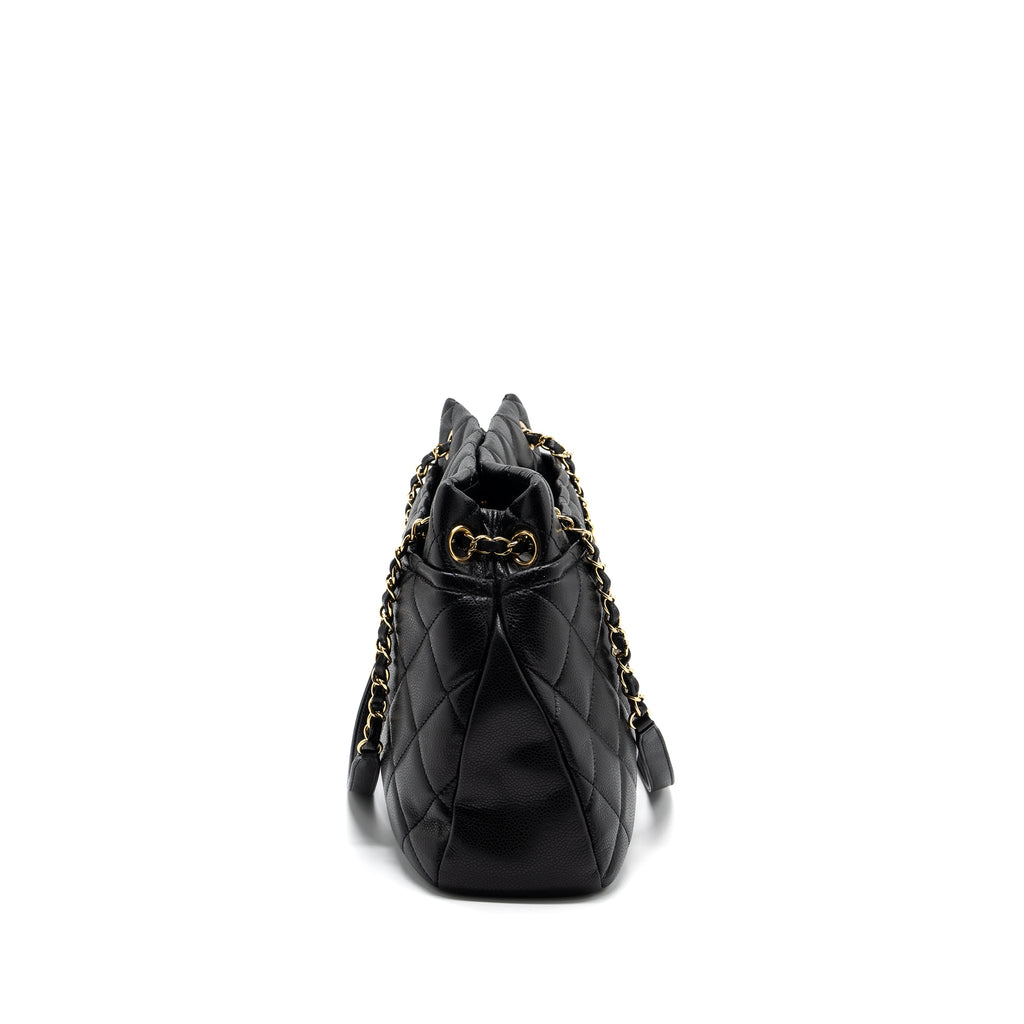CHANEL MATELASSE CHAIN TOTE BAG CAVIAR BLACK GHW