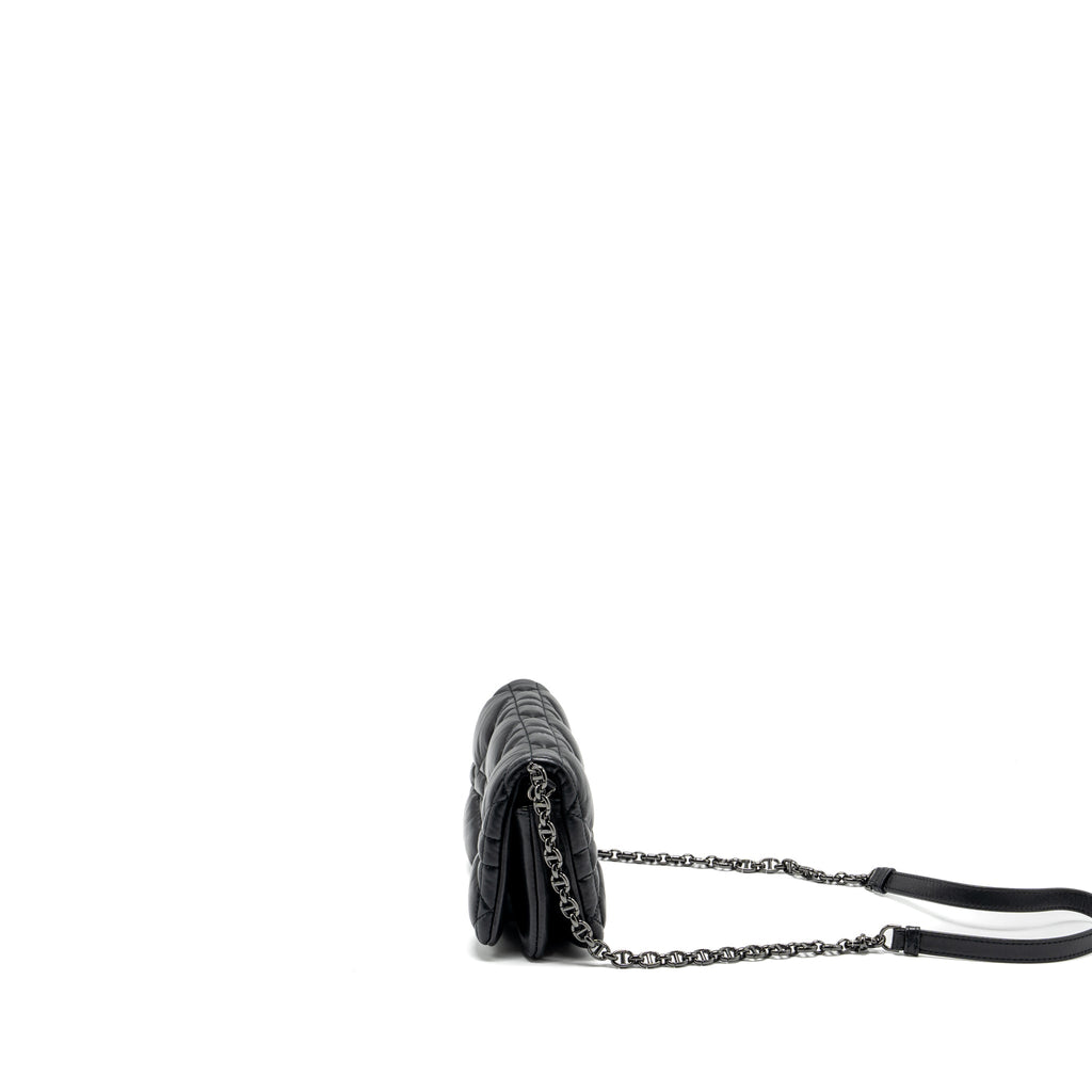 DIOR MINI CARO FLAP BAG CALFSKIN BLACK WITH BLACK HARDWARE