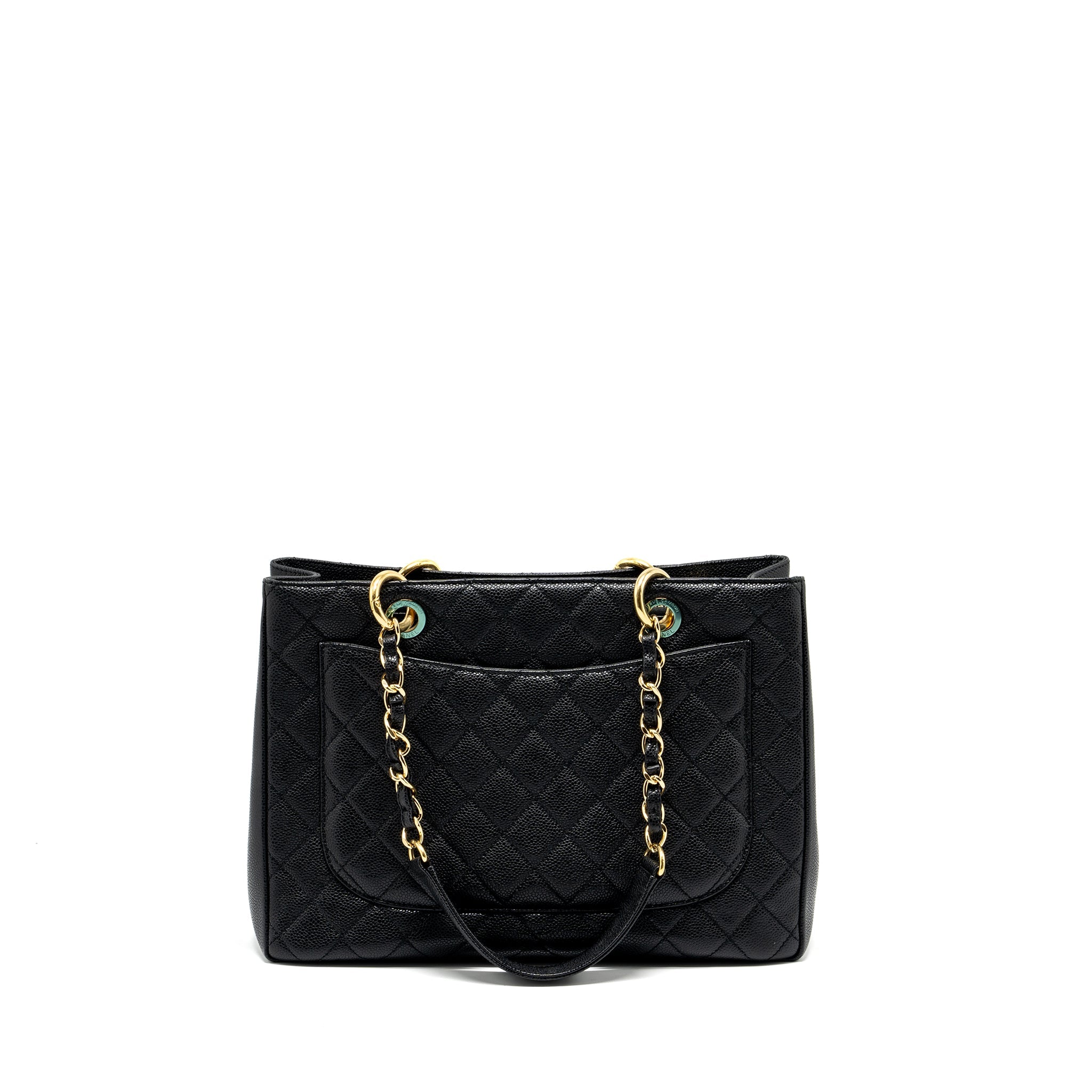 CHANEL GRAND SHOPPING TOTE BAG CAVIAR BLACK GHW