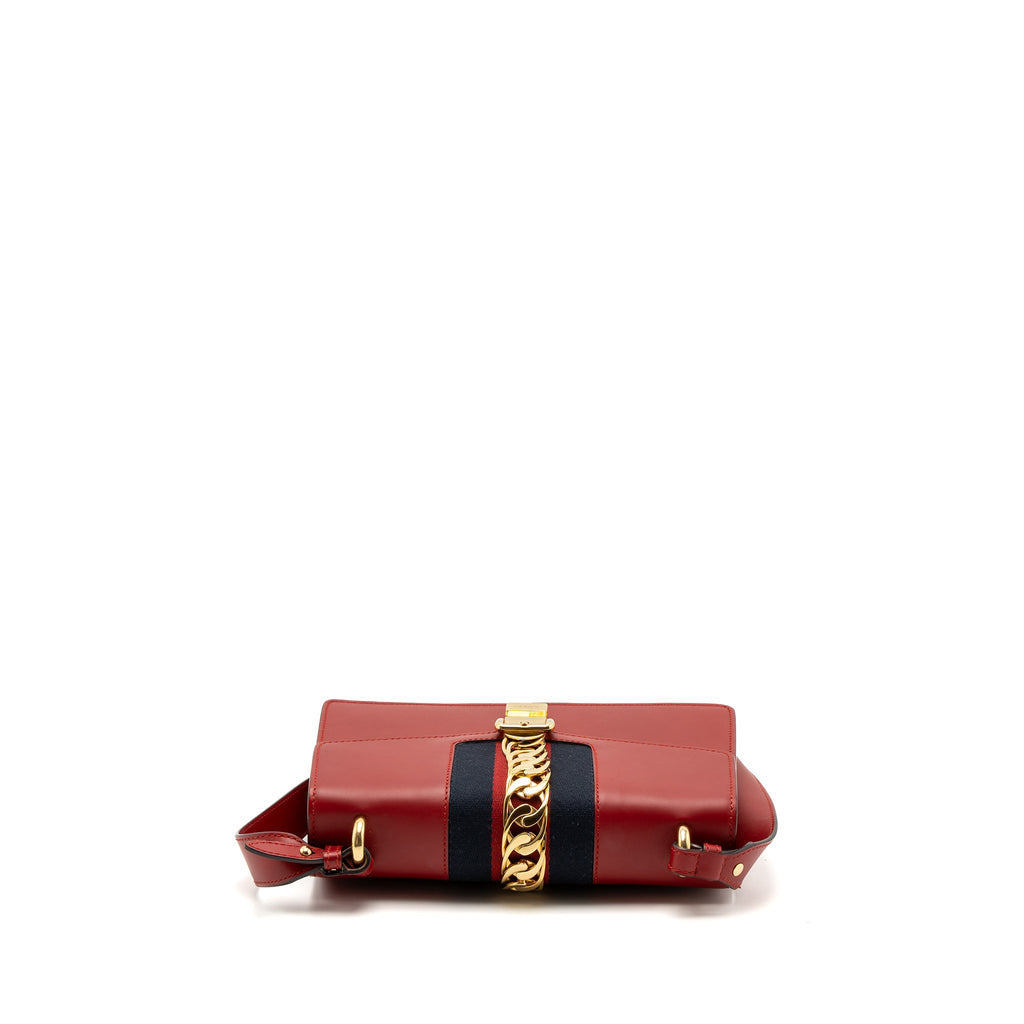 GUCCI SMALL SYLVIE BAG CALFSKIN RED GHW