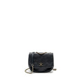 CHANEL HALF MOON QUILTED FLAP BAG GRAINED CALFSKIN BLACK GHW