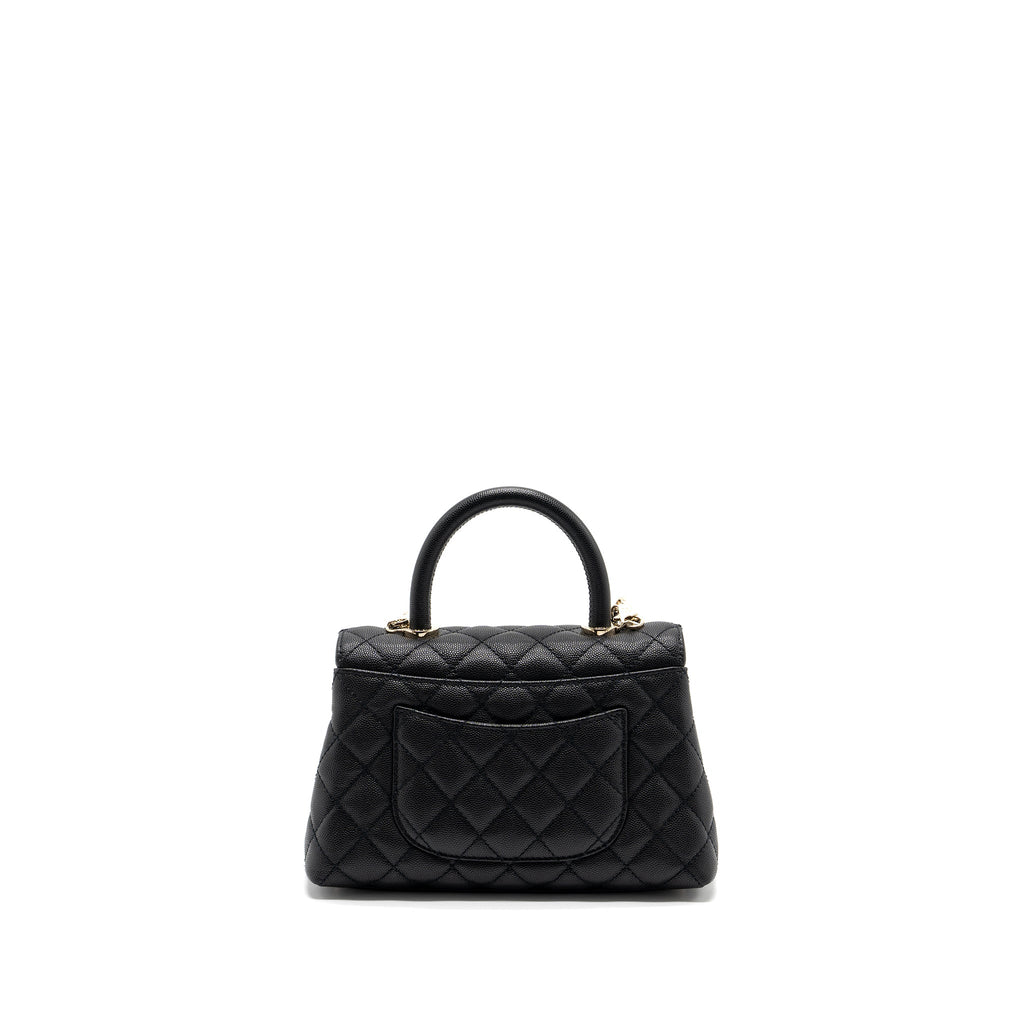 CHANEL SMALL COCO HANDLE CAVIAR BLACK LGHW  (MICROCHIP)