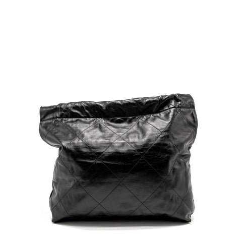 CHANEL MEDIUM 22 SHINY CALFSKIN BLACK SHW (MICROCHIP)