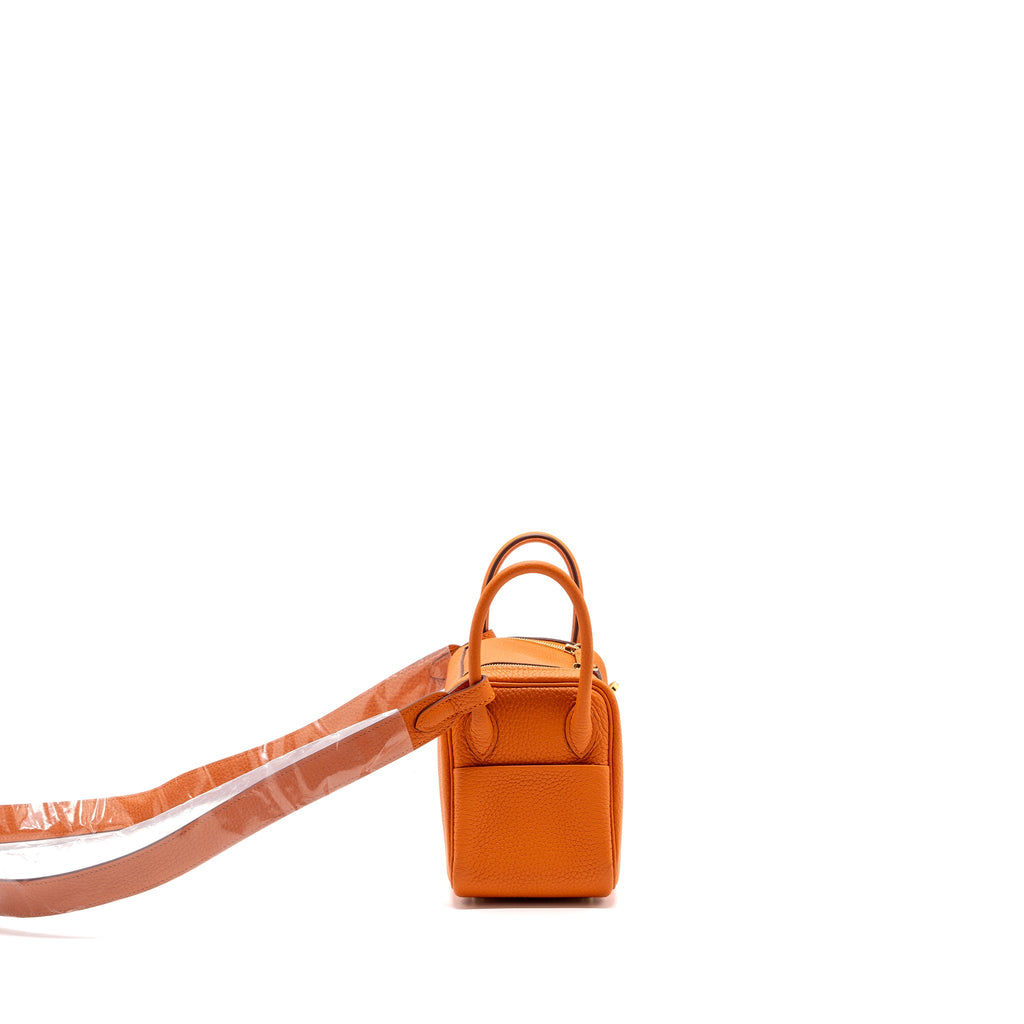 HERMES MINI LINDY CLEMENCE ORANGE GHW