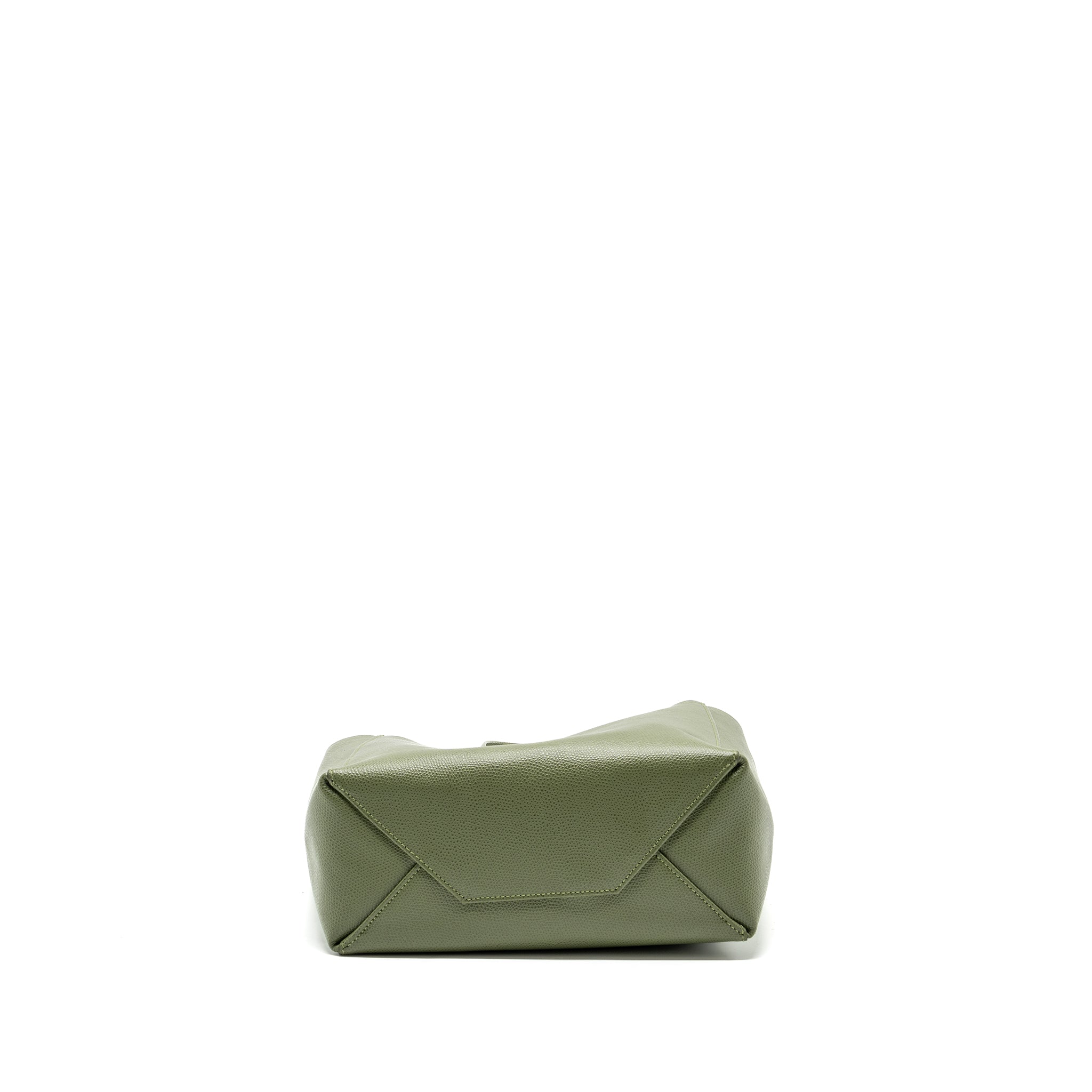 CELINE VERTICAL CABAS TOTE BAG GRAINED CALFSKIN GREEN GHW