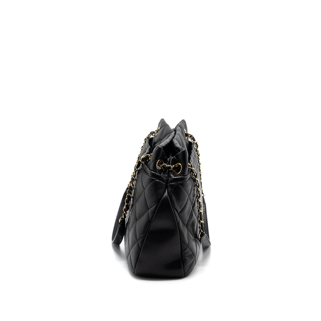 CHANEL MATELASSE CHAIN TOTE BAG CAVIAR BLACK GHW