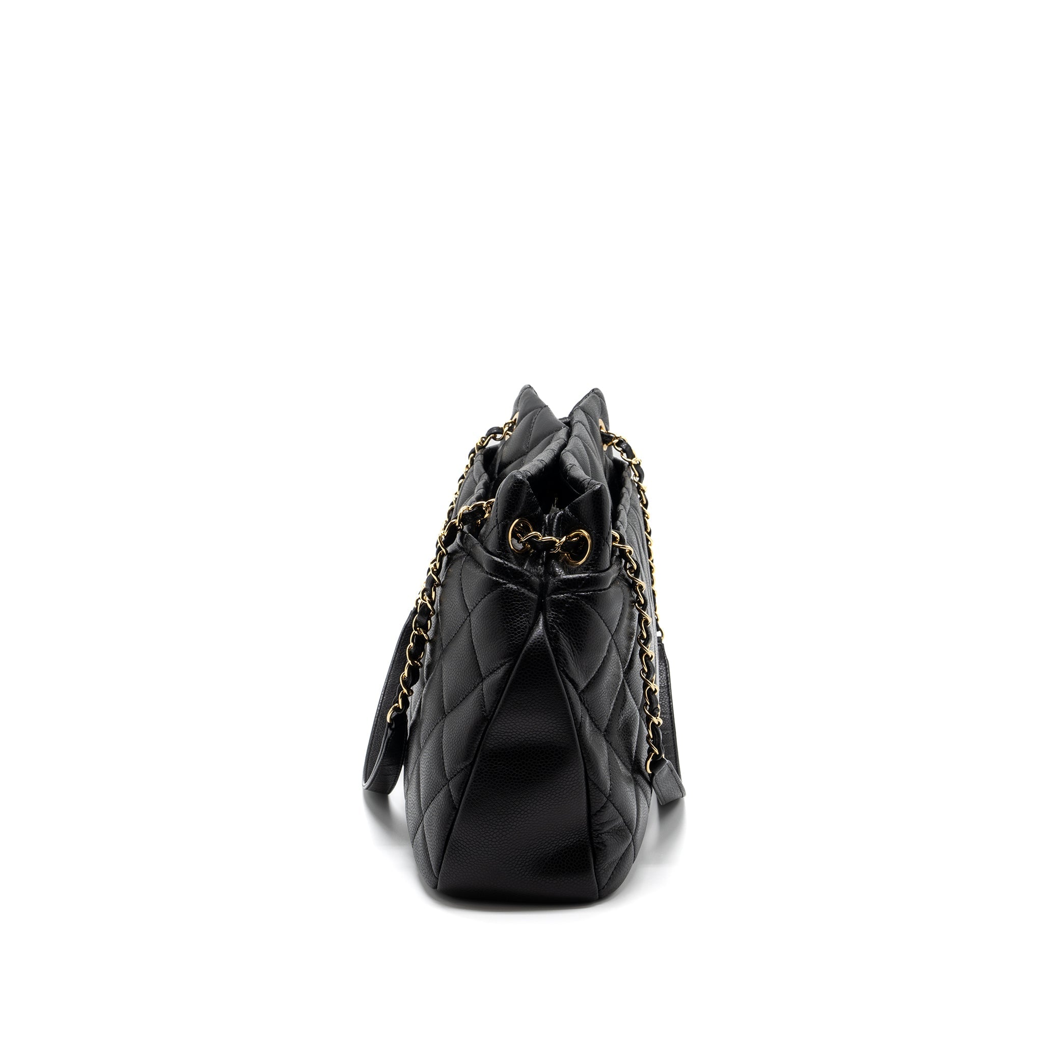 CHANEL MATELASSE CHAIN TOTE BAG CAVIAR BLACK GHW