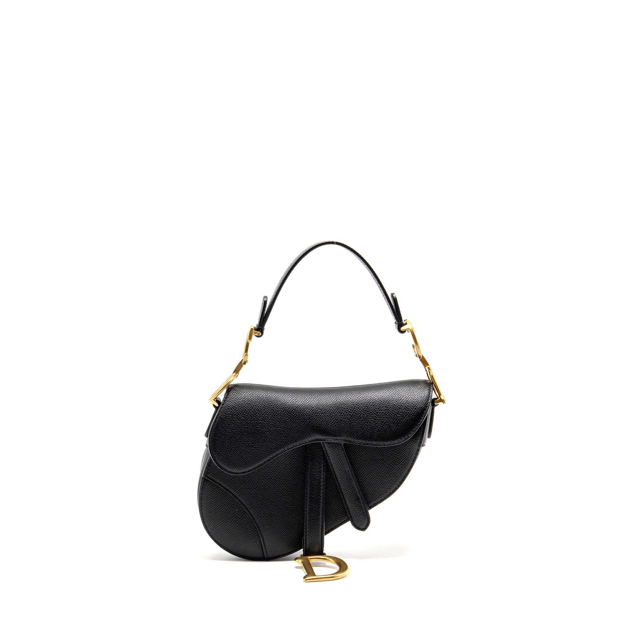 DIOR MINI SADDLE BAG CALFSKIN BLACK GHW