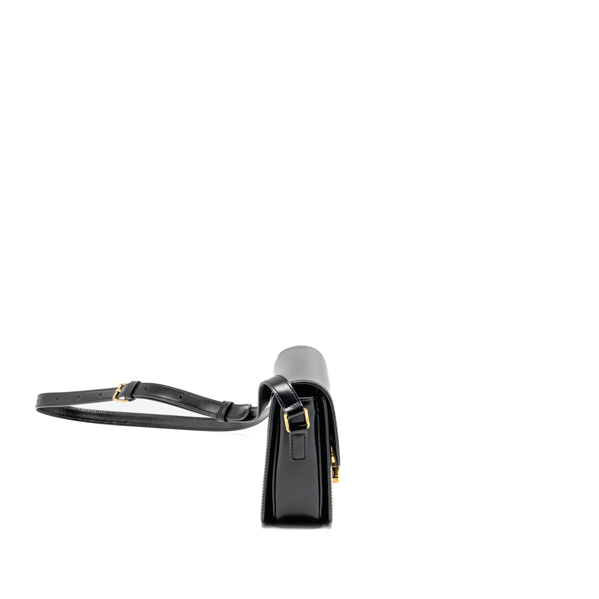 CELINE TEEN TRIOMPHE BAG SHINY CALFSKIN BLACK GHW