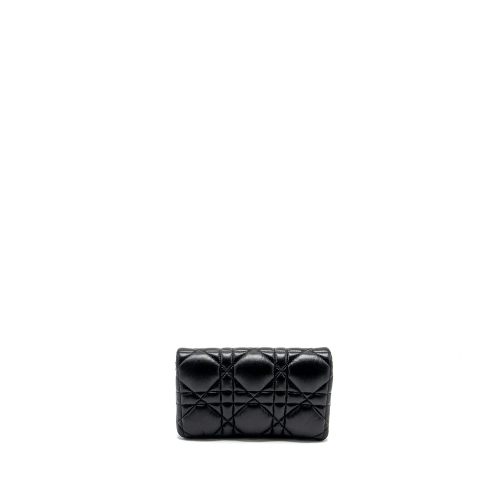 DIOR MINI CARO FLAP BAG CALFSKIN BLACK WITH BLACK HARDWARE