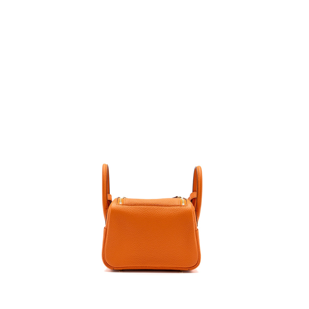 HERMES MINI LINDY CLEMENCE ORANGE GHW