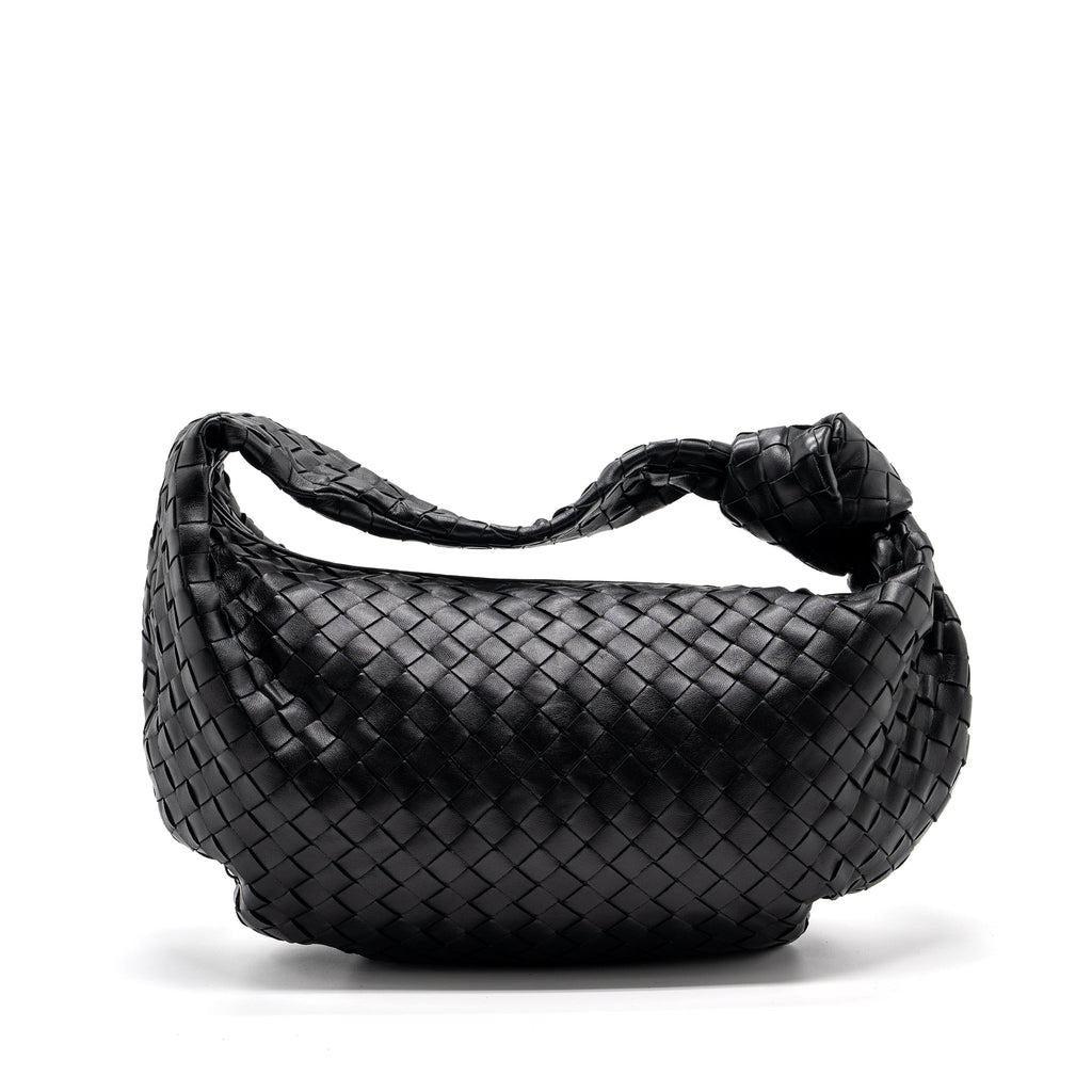 BOTTEGA VENETA SMALL JODIE LAMBSKIN BLACK SHW