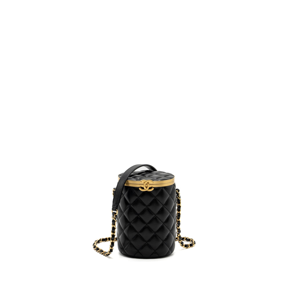 CHANEL 21A VANITY WITH CHAIN LAMBSKIN BLACK GHW (MICROCHIP)