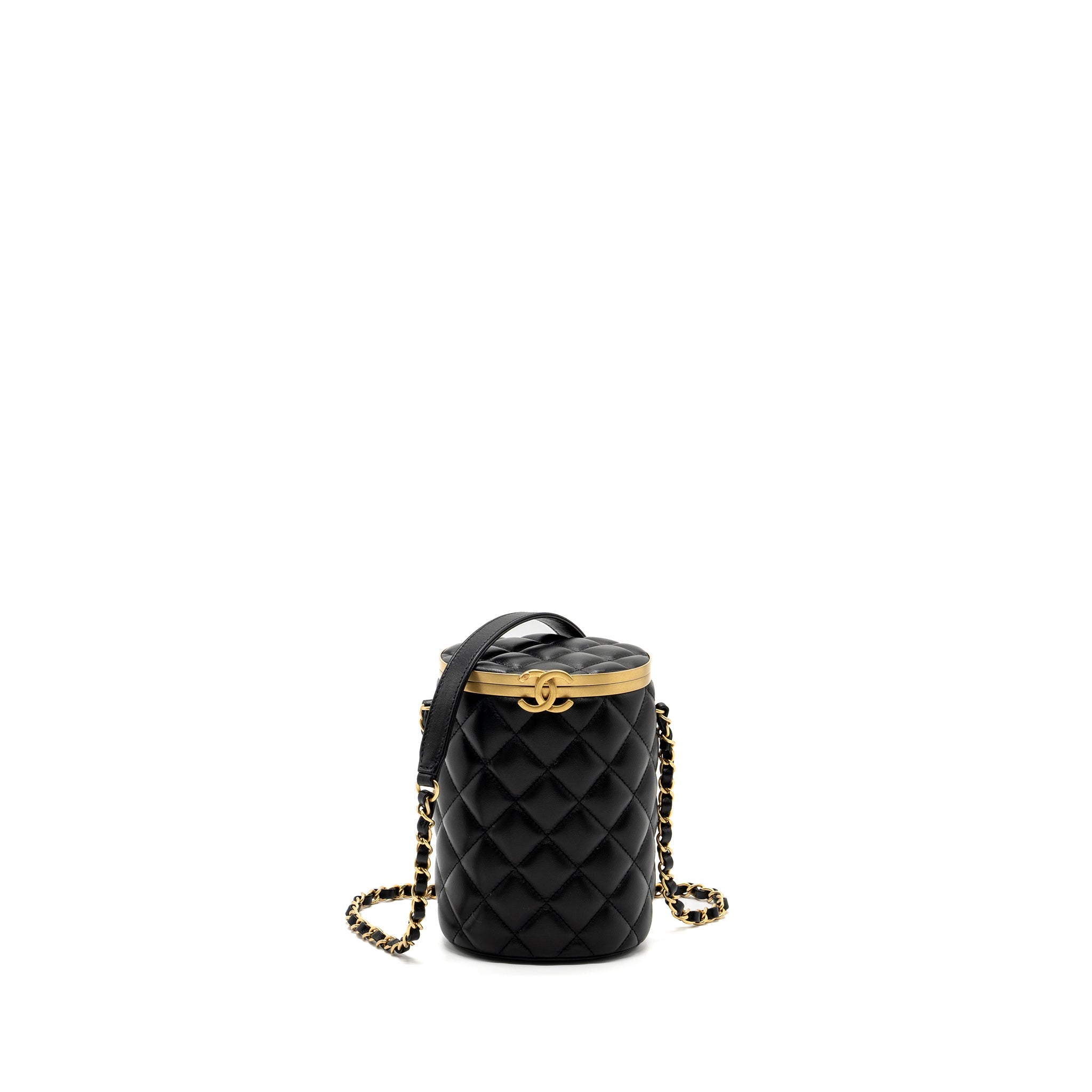 CHANEL 21A VANITY WITH CHAIN LAMBSKIN BLACK GHW (MICROCHIP)