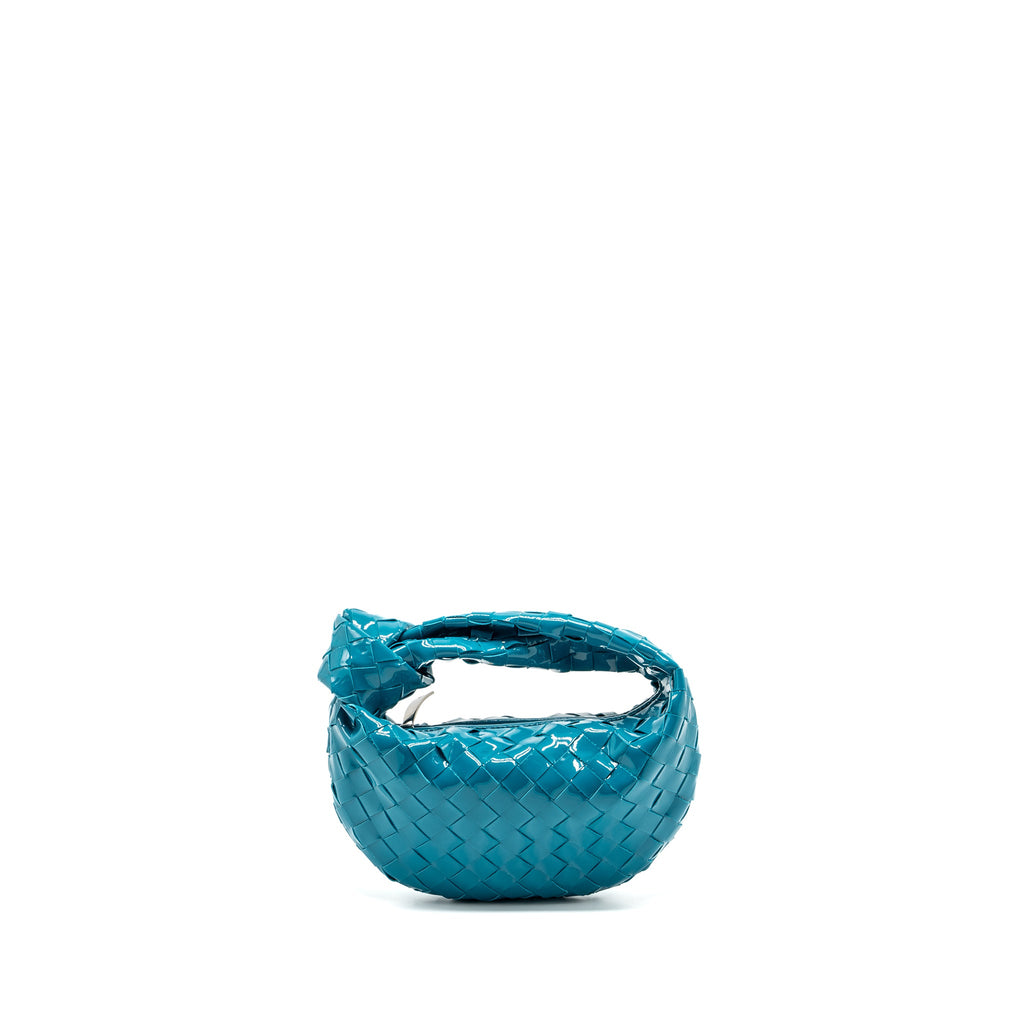 BOTTEGA VENETA MINI JODIE PATENT BLUE SHW