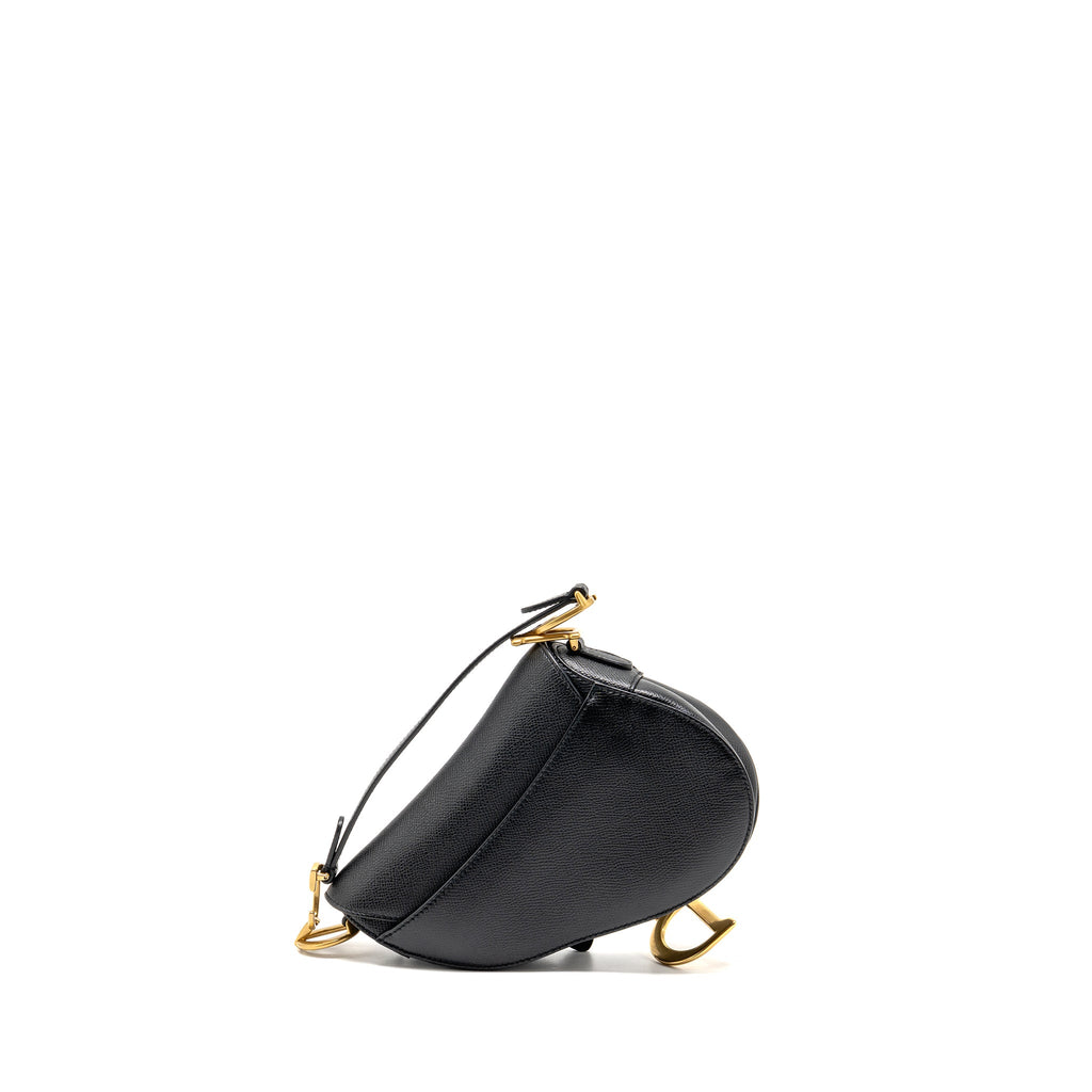 DIOR MINI SADDLE BAG CALFSKIN BLACK GHW
